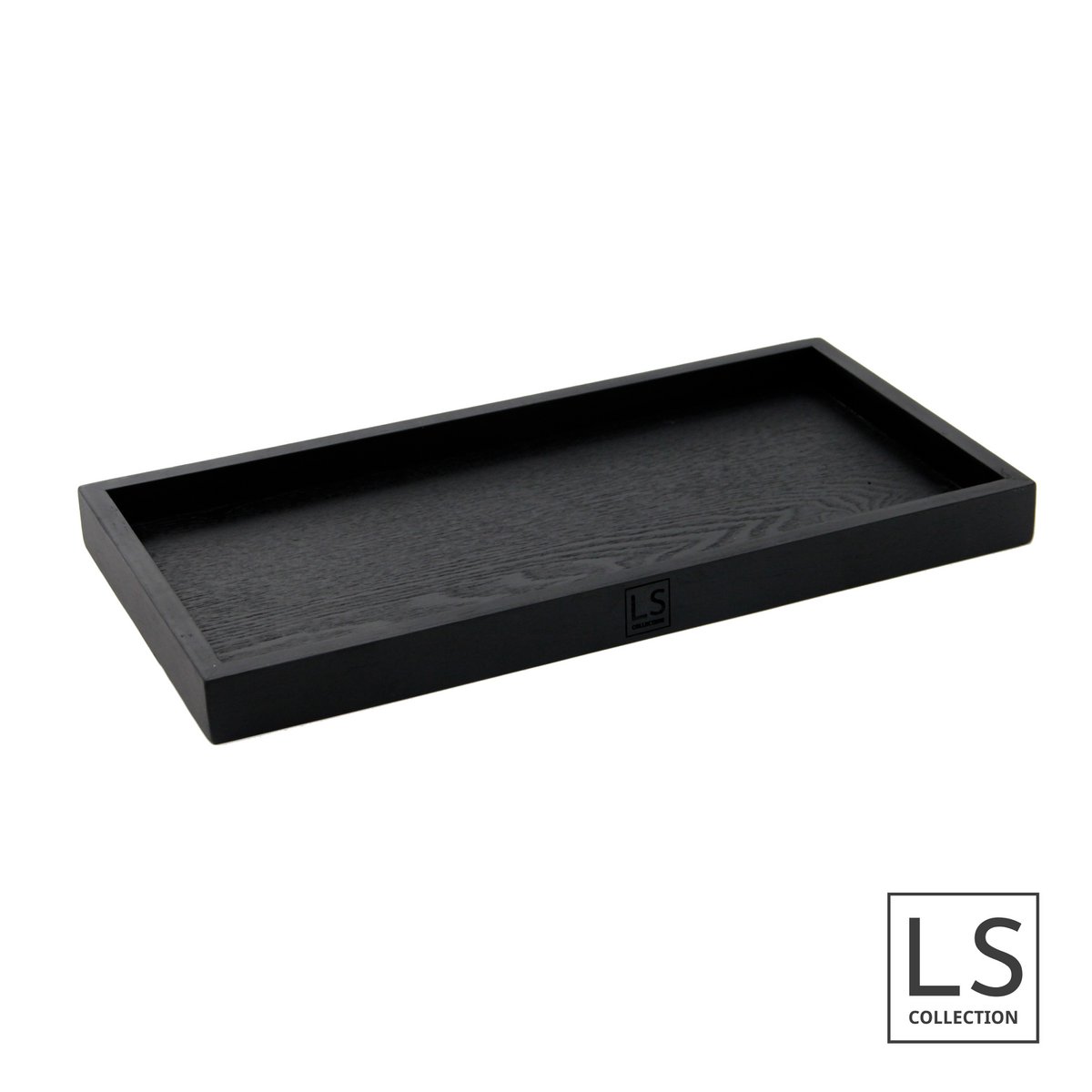 LS Collection® - Rectángulo 40x20cm - Bandeja - Bandeja para velas - Bandeja para velas - Tabla para servir - Bandeja de madera - Bandeja de madera - Meseta - Decoración - Accesorios para el hogar - Negro Mate