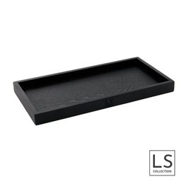 LS Collection® - Rettangolo 40x20cm - Vassoio - Portacandele - Portacandele - Vassoio da portata - Vassoio in legno - Vassoio in legno - Plateau - Decorazione - Accessori per la casa - Nero Opaco
