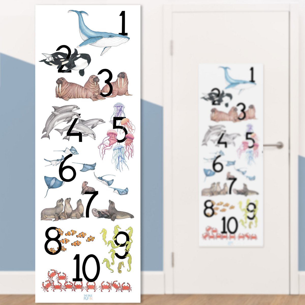 123 poster Zeedieren - Deurposter