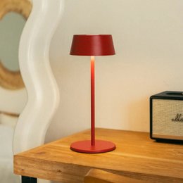 Czerwona akumulatorowa lampa stołowa Hugo Berry