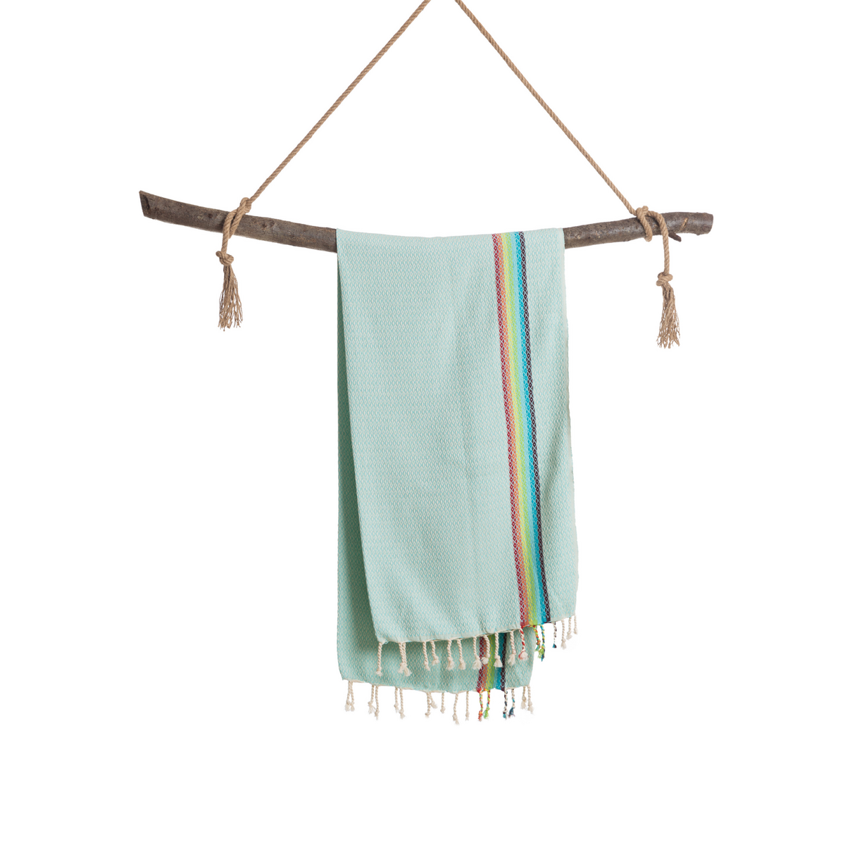 RAINBOW Cotton Hammam Beach & Sauna Towel – Quick Dry – Mint - 180x100 cm