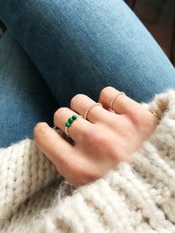 anillo gragea de malaquita