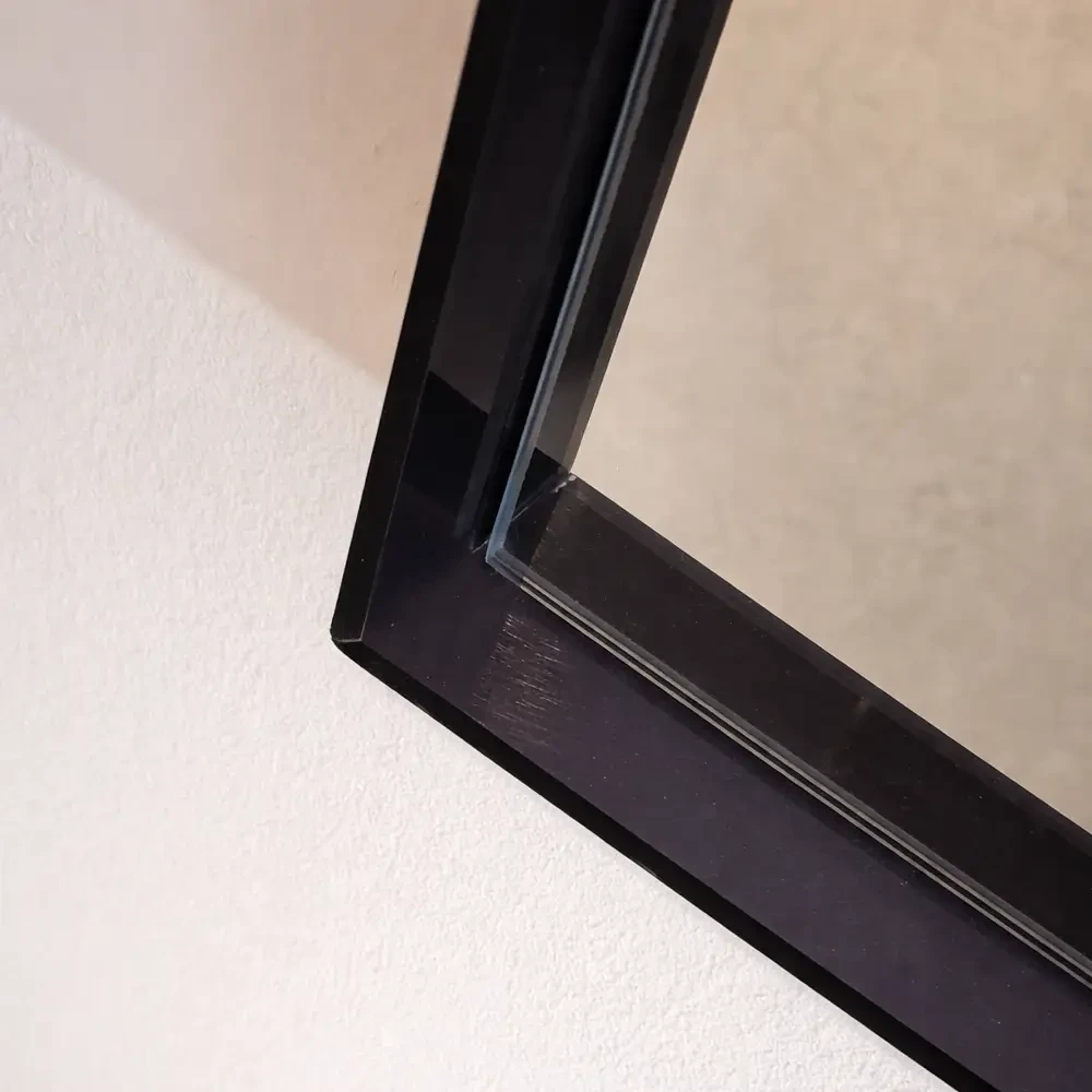 Passpiegel Zwart 40x135 cm – Transparant Plexiglas Frame - Modern Design