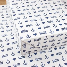 Maritiem inpakpapier Moin gemaakt van gerecycled papier