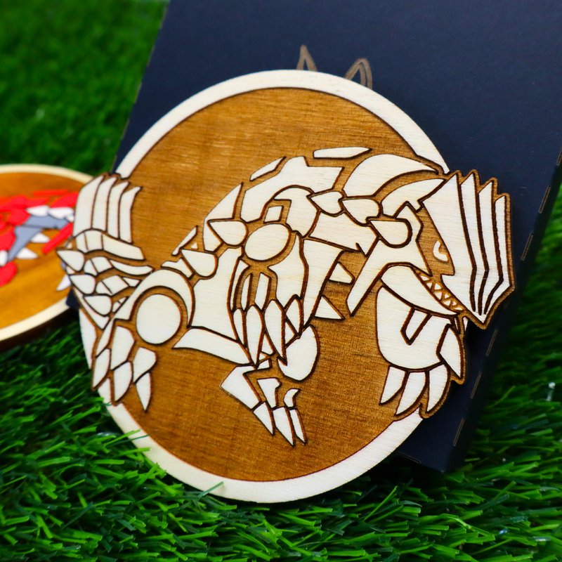 Hölzerne farbenfrohe Pokémon -Untersetzer, Groudon, Geek Decor, Nerd Room Anime Fan Geschenke Hauswarming