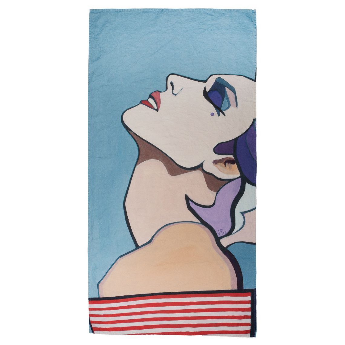 Linen beach towel Tan - Agnė Kišonaitė