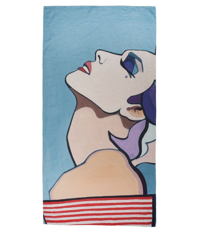 Linen beach towel Tan - Agnė Kišonaitė