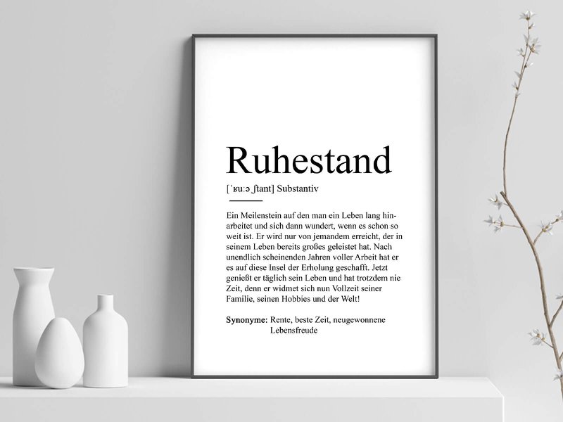 Definition "retirement" poster
