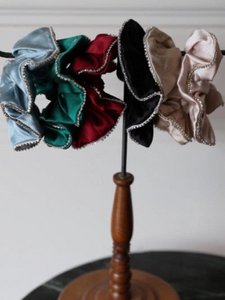 100% Silk Dazzling Hair Scrunchie - 19 mm - Diamond Trim