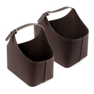 SET OF 2 BROWN MAGAZINE RACKS HH22212802