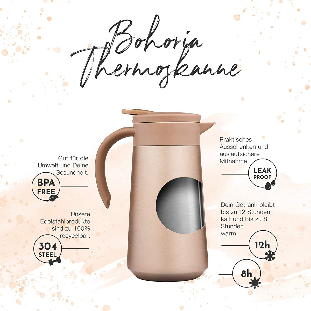 Thermos flask 0.8 liter gold