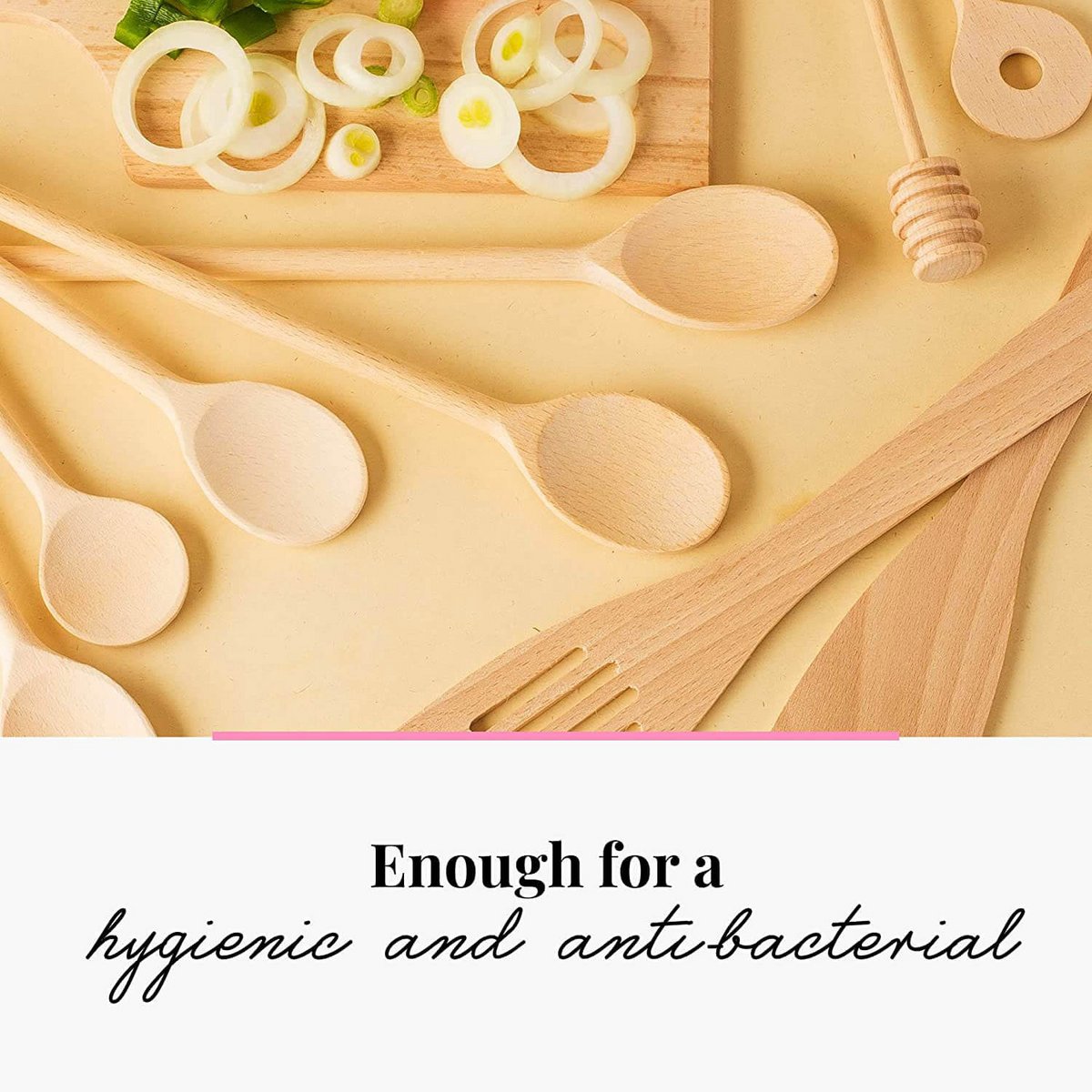 9 Piece Wooden Kitchen Utensil Set (Cooking Spoons, Spatulas, Honey Spoon)