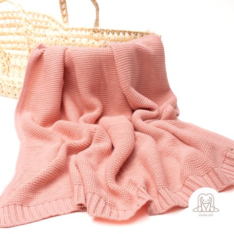 Babydecke | Gestrickt | Rosa