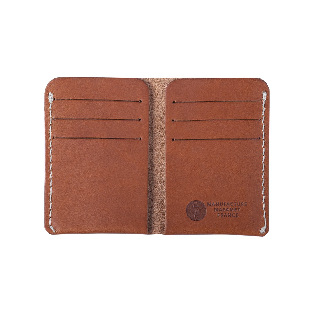 Camel leather card holder