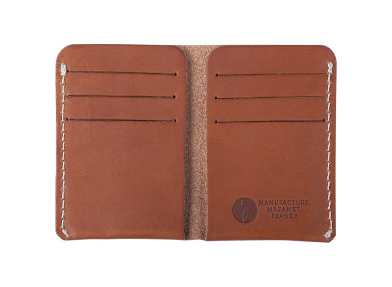 Camel leather card holder