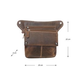 Gürteltasche Leder oder Festivaltasche aus Leder in 3 Farben mit verstellbarem Schulterriemen und Überschlag