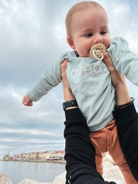 Let Aqua Organic Baby Oversize Sweater med Print