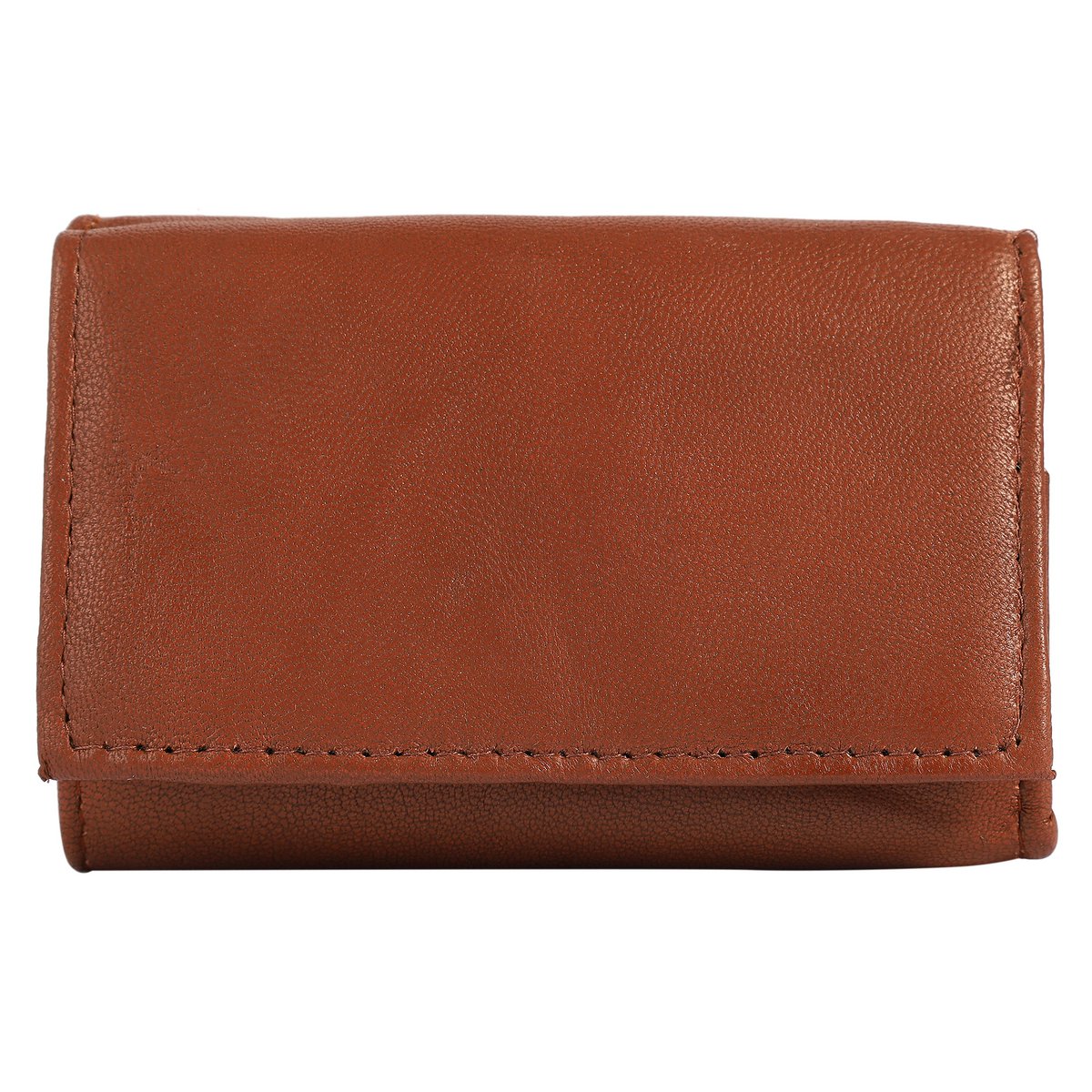 Excellanc mini portefeuille en cuir véritable en marron