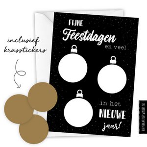 Weihnachtskarte Rubbellos DIY inklusive Umschlag - Schwarz/Gold