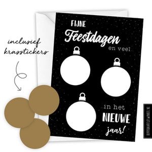 Weihnachtskarte Rubbellos DIY inklusive Umschlag - Schwarz/Gold