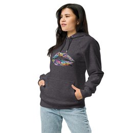Lipstickjungle unisex økologisk raglan hættetrøje