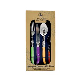 Ménagère Laguiole Héritage- Manche Coloré – 24 pièces