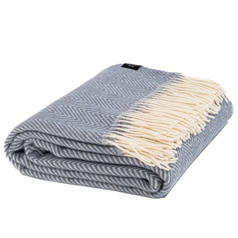 Plaid WOOOL - Manhattan (Bleu clair)