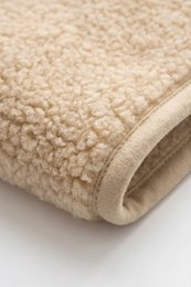 Wolldecke für das Kinderbett – 75 x 100 cm – einlagig – Merinowolle – Mandel