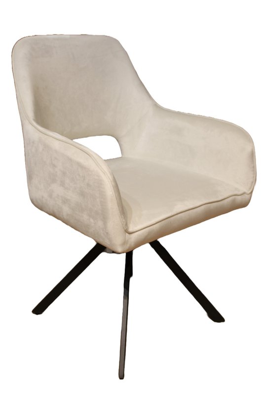 Spisestuestol Nova 360 Degree Roterbar Velvet Sand hvid Beige