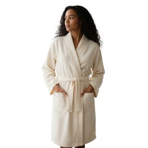 Oversized Bademantel aus 100 % Baumwolle in Beige
