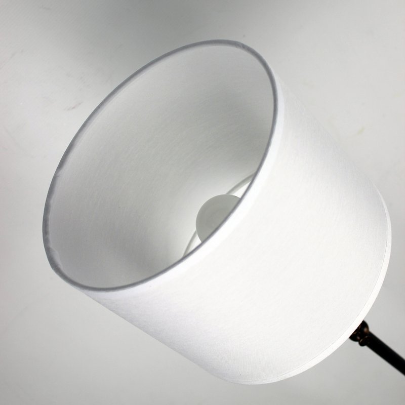 Abażur z tkaniny biały półprzezroczysty klosz 20/20/16 cm