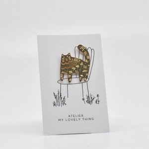 Pin Mooie Kat In Messing