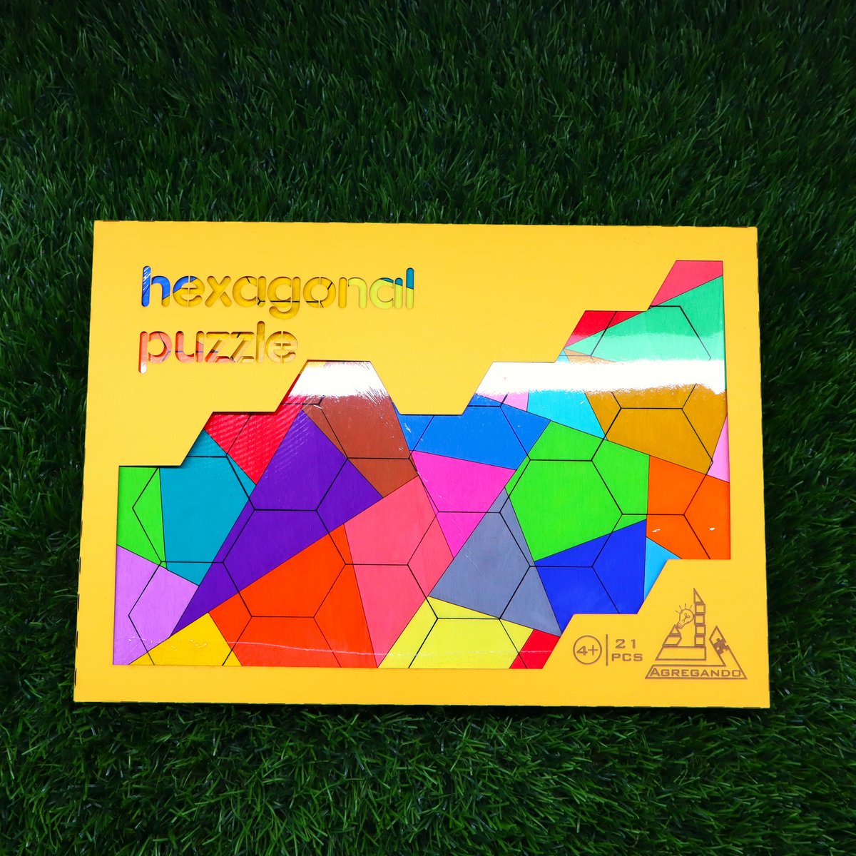 Colorful Hexagon Wooden Puzzle • Brain Teaser Game • Logic and Spatial Thinking Toy • Modern Home Decor • Educational Gift for Kids & Adults