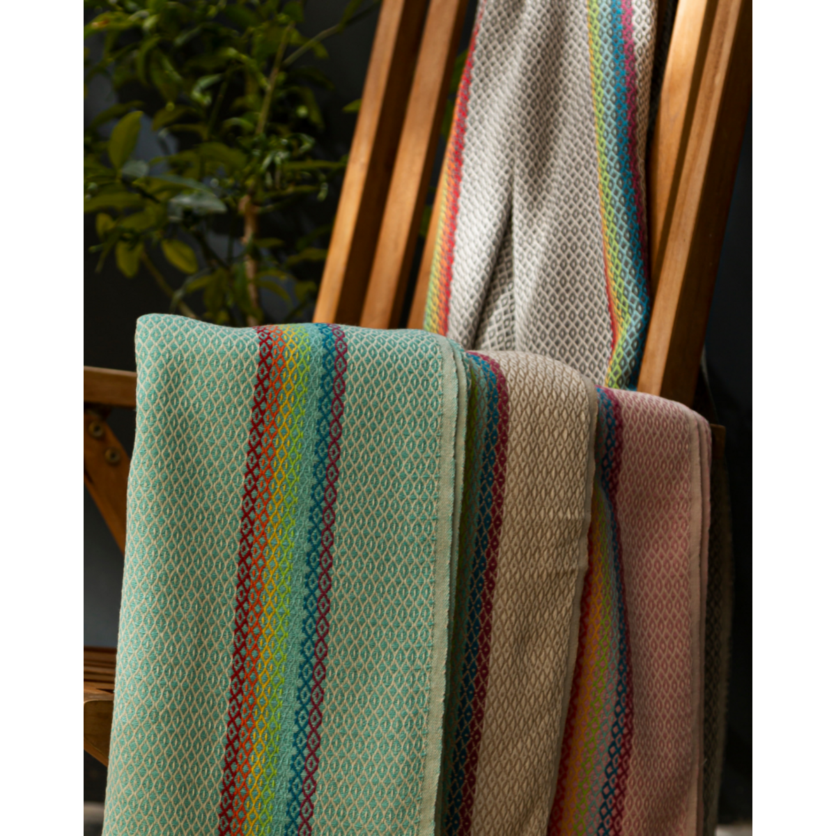 RAINBOW Cotton Hammam Beach & Sauna Towel – Quick Dry – Mint - 180x100 cm