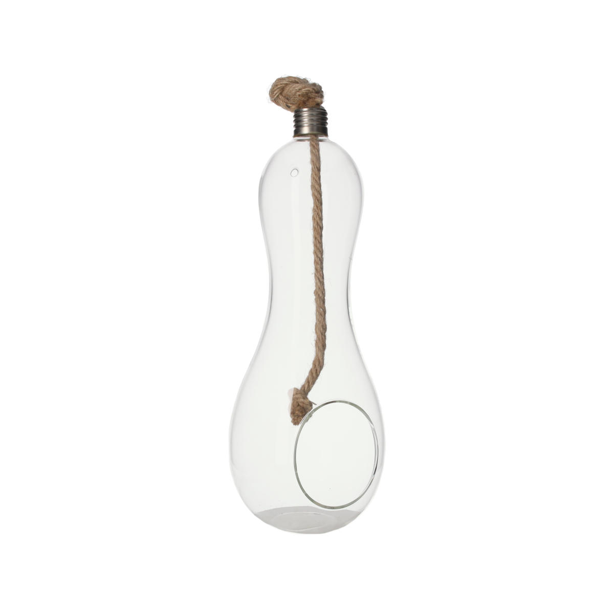 Pumpkin candle holder h 32 l 11 cm in glass with rope