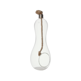 Pumpkin candle holder h 32 l 11 cm in glass with rope