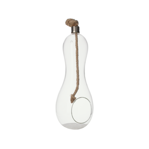 Pompoenkandelaar h 32 l 11 cm in glas met touw