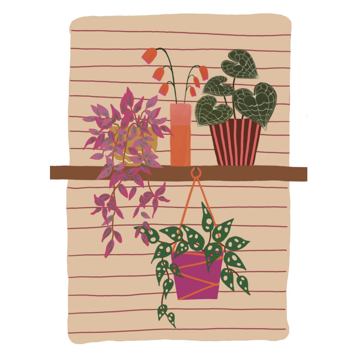 Bord med planter papkort