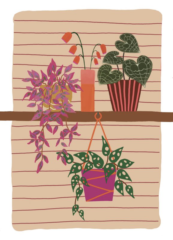 Board with plants cardboard card