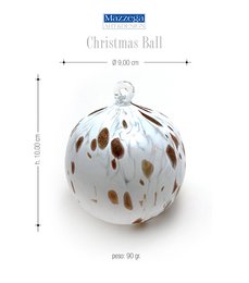 6 kerstballen Adventurine in geblazen en met de hand bewerkt glas, "I Colors of Murano" lijn gemaakt in Italië