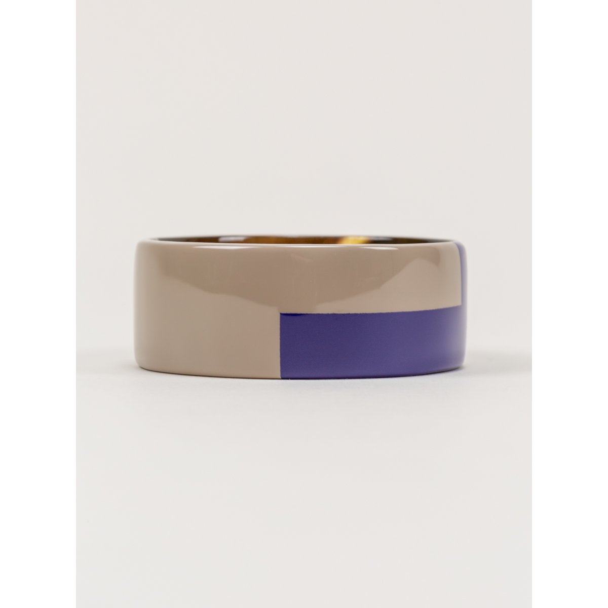 Breites Armband aus indigoblau und cremefarbenem Kaffee