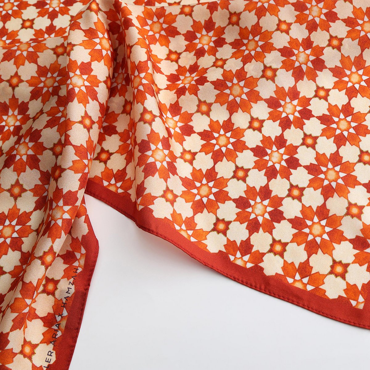 Silk Neckerchief Orange Islamic Art Print