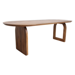 Bullnose mangotræ spisebord brun - blandet bund