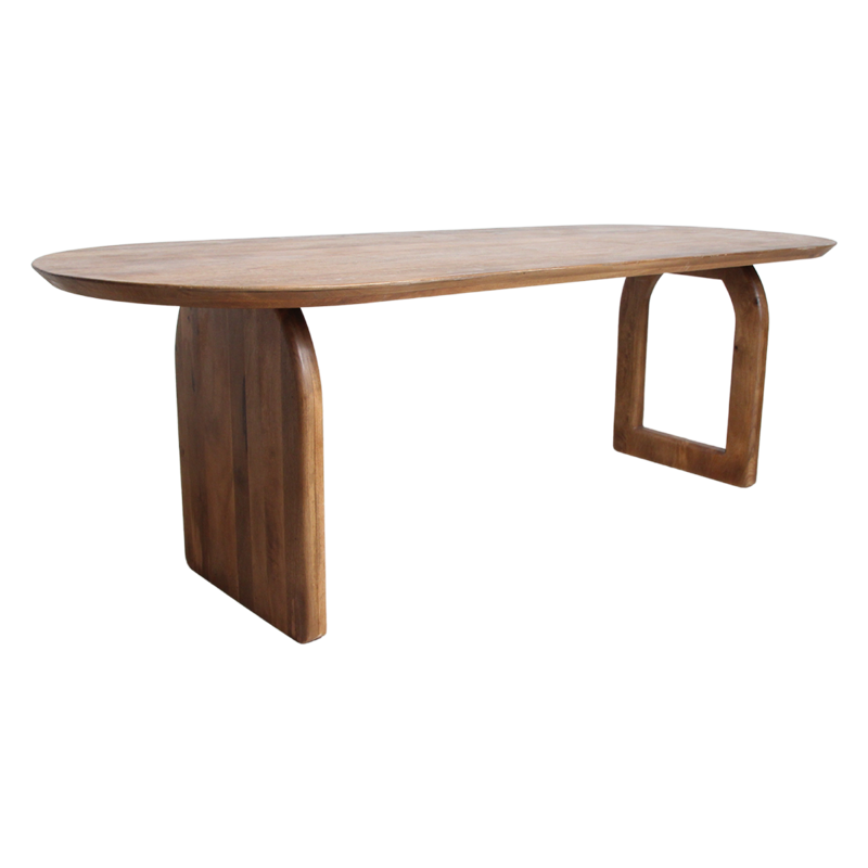 Bullnose mangotræ spisebord brun - blandet bund