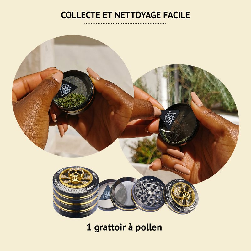 Grinder - Moulin à Herbes - Épices en Aluminium avec Tamis - 50 mm