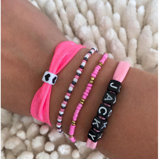 Pink set of bracelets