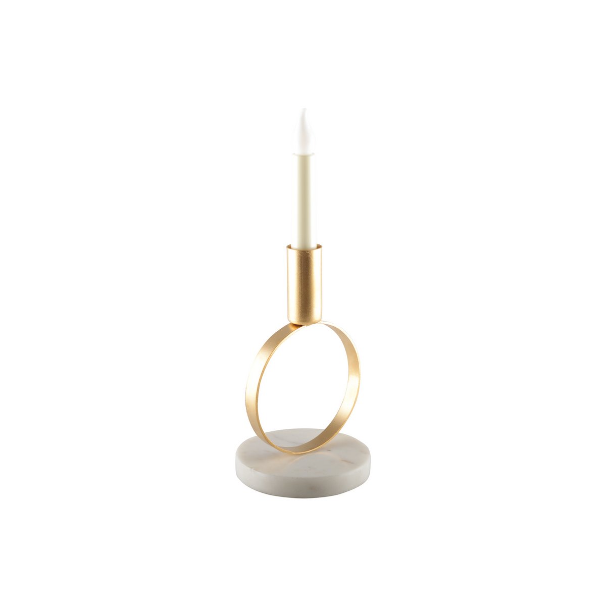 Round matt golden candle holder h.17 cm