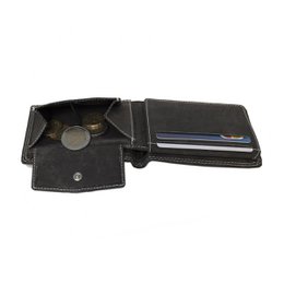 Herrenbrieftasche aus schwarzem Leder