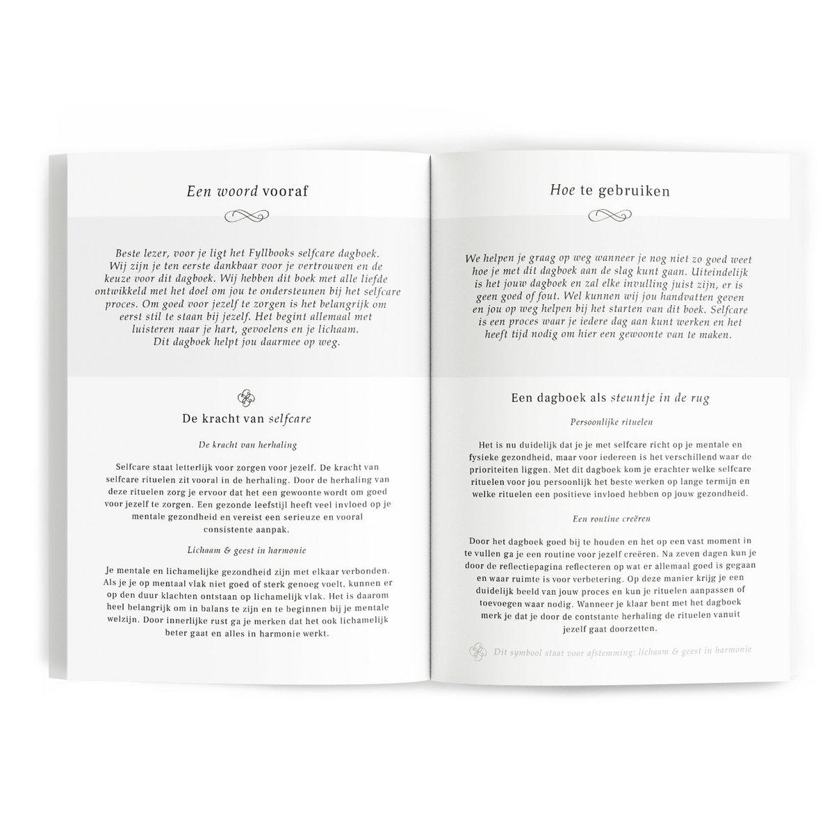 Fyllbooks Diario para el cuidado personal - Lino rosa con lámina dorada