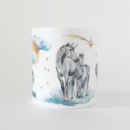 Watercolour Unicorns and Rainbows Mug